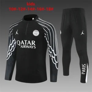 2025 2026 kids kit paris saint germain black training suit football shirt 1