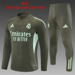2025 2026 kids kit real madrid khaki training suit football shirt 1