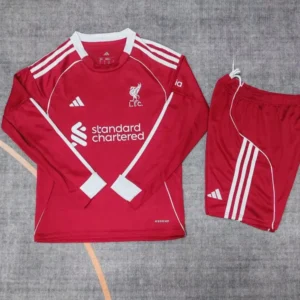 2025 2026 kids long sleeve liverpool home soccer jersey 1