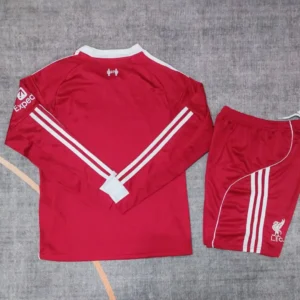 2025 2026 kids long sleeve liverpool home soccer jersey 2