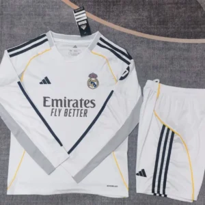 2025 2026 kids long sleeve real madrid home football shirt 1