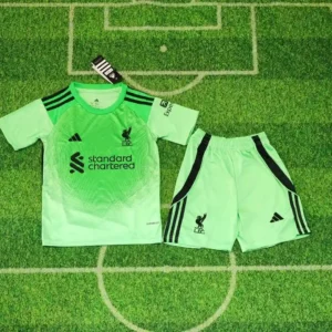 2025 2026 kids size liverpool green goalkeeper soccer jersey 1