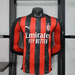 2025 2026 long sleeve player ac milan home football shirt 1