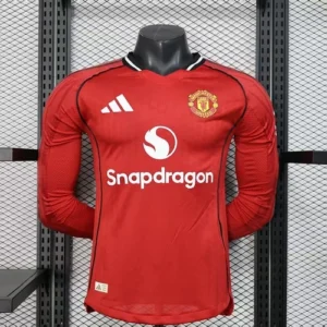 2025 2026 long sleeve player manchester united home football shirt 1