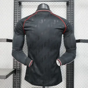 2025 2026 long sleeve players manchester united retro style football shirt black 2