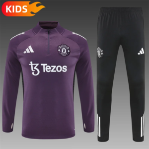 2025 2026 manchester united half pull training wear white football shirt kids size 1