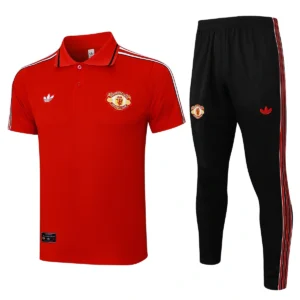 2025 2026 manchester united polo half zipper training suit jersey red 1