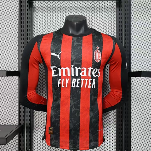 2025 2026 player version long ac milan home football shirt 1