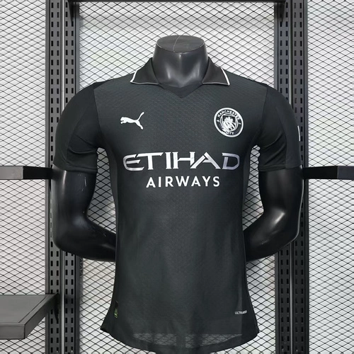 2025 2026 players manchester city black football shirt 1