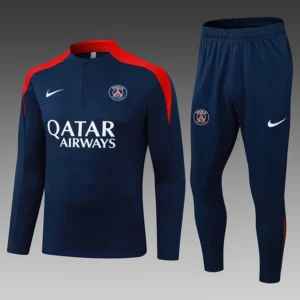 2025 2026 psg half zipper training suit set blue 1