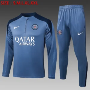 2025 2026 psg half zipper training suit set gray 1
