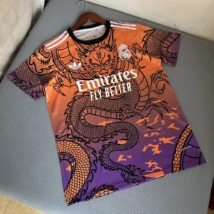 2025 2026 real madrid dragon edition orange soccer jersey 1