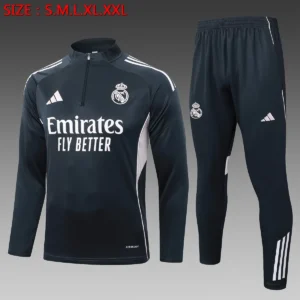 2025 2026 real madrid half zipper training suit football shirt black 1