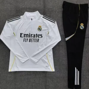 2025 2026 real madrid half zipper training suit football shirt white 1