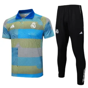 2025 2026 real madrid polo half zipper training suit jersey blue green 1